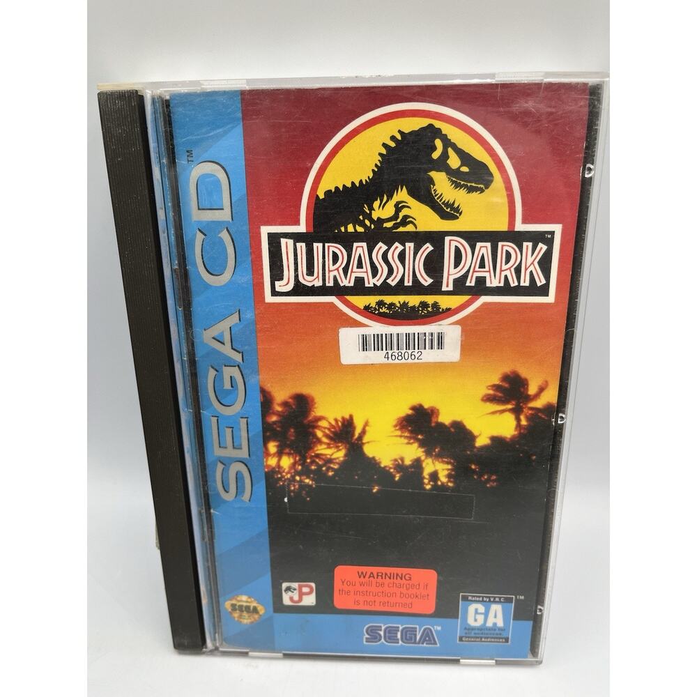 Jurassic Park (Sega CD, 1993) Complete With Manual CIB